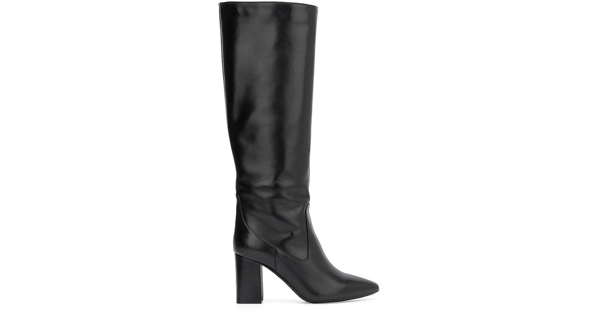 Aquatalia Patton Leather Tall Boots in Black | Lyst