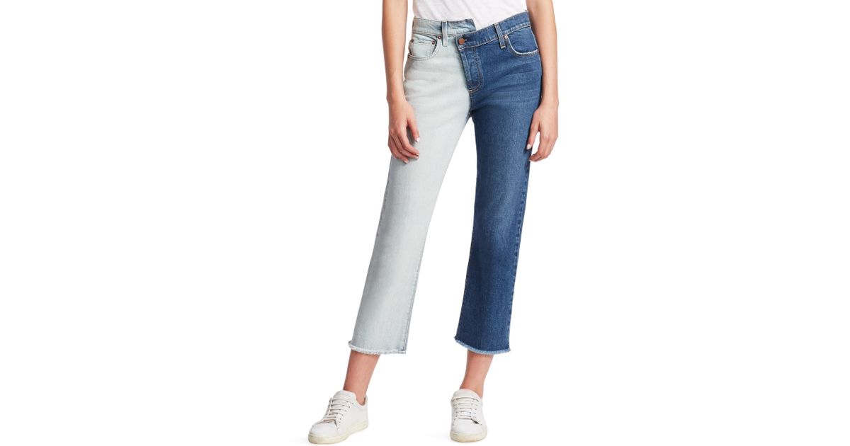 alice and olivia two tone jeans