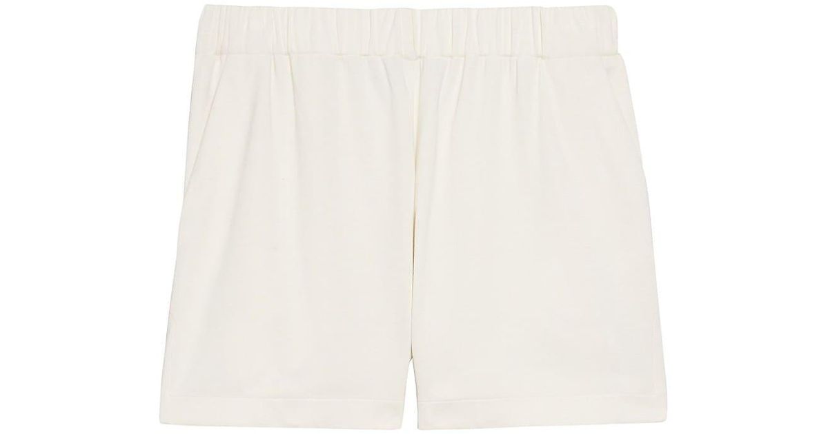 Theory Double-knit Pull-on Shorts in White | Lyst