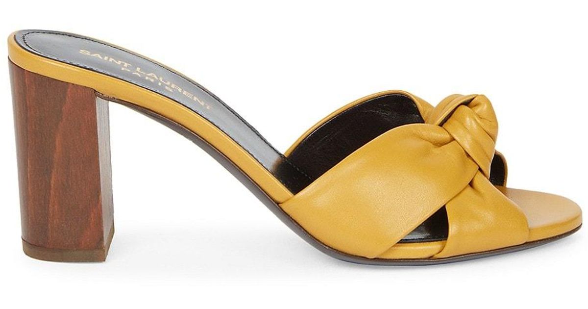 saint laurent bianca knotted leather mules