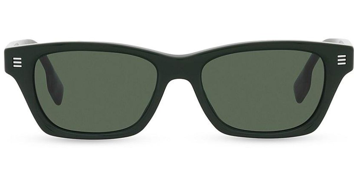 Burberry Kennedy 53mm Rectangular Sunglasses in Green for Men Lyst
