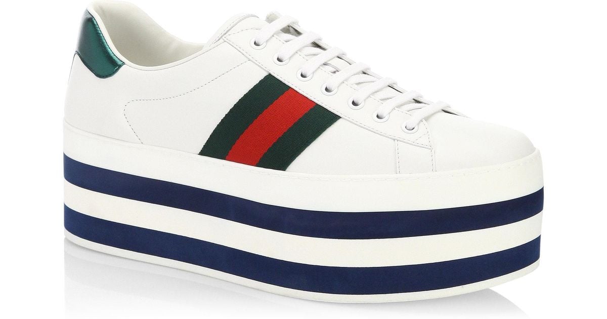 gucci leather platform sneakers