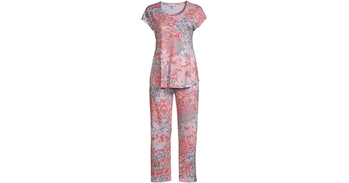 Johnny Was Feline Blush Knit Pajama Set in Red Lyst