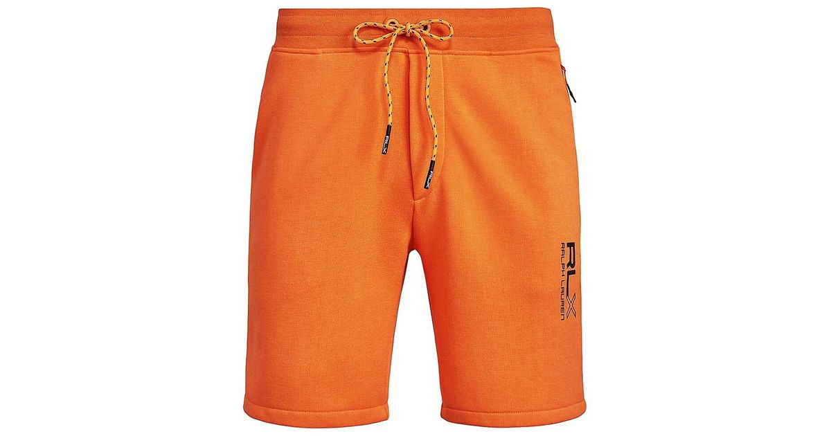 RLX Ralph Lauren Cotton Printed Stretch Logo Shorts in Orange for Men ...
