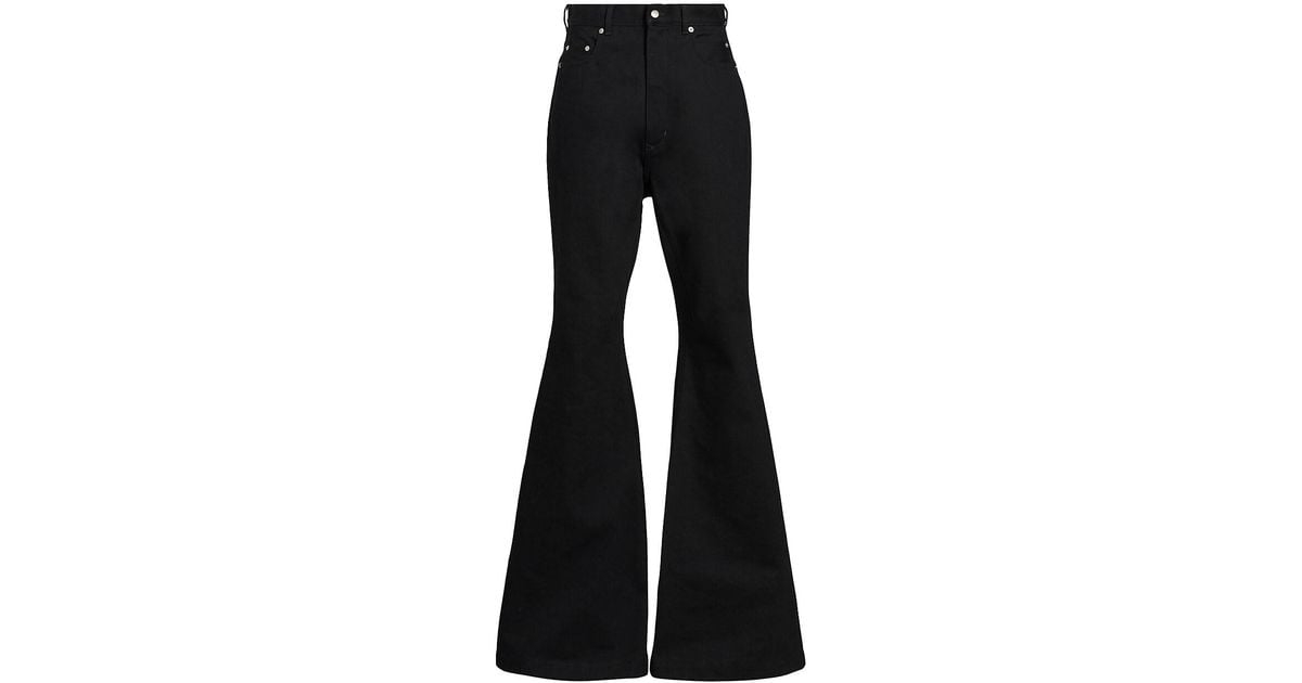 Rick Owens Bolan Flared Bootcut Jeans in Black for Men | Lyst