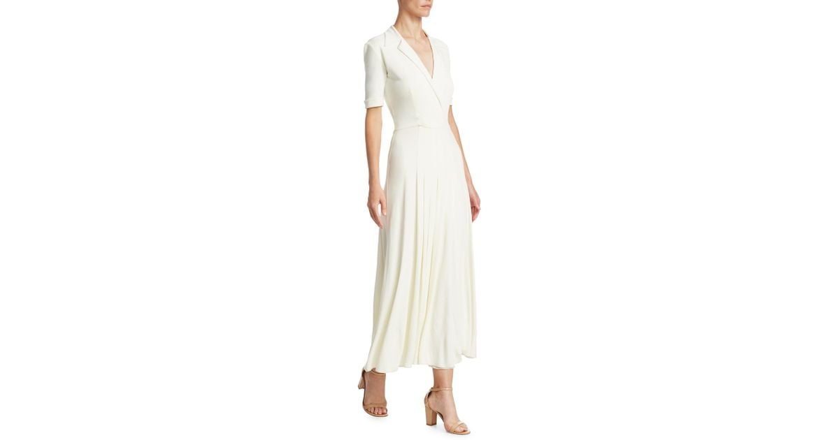 Ralph Lauren Collection Tabatha Jersey Dress in White | Lyst