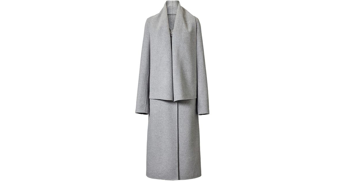 TOVE Mio Scarf-collar Wool Coat in Grey (Gray) | Lyst