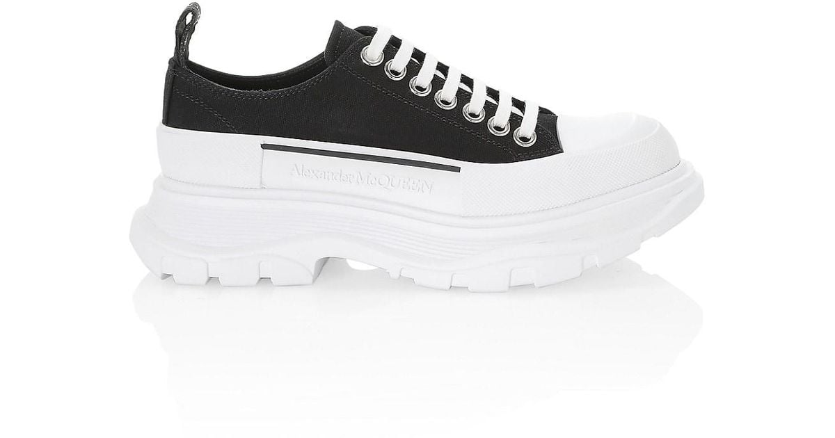 Alexander McQueen Tread Slick Lace-up Sneakers in Black | Lyst