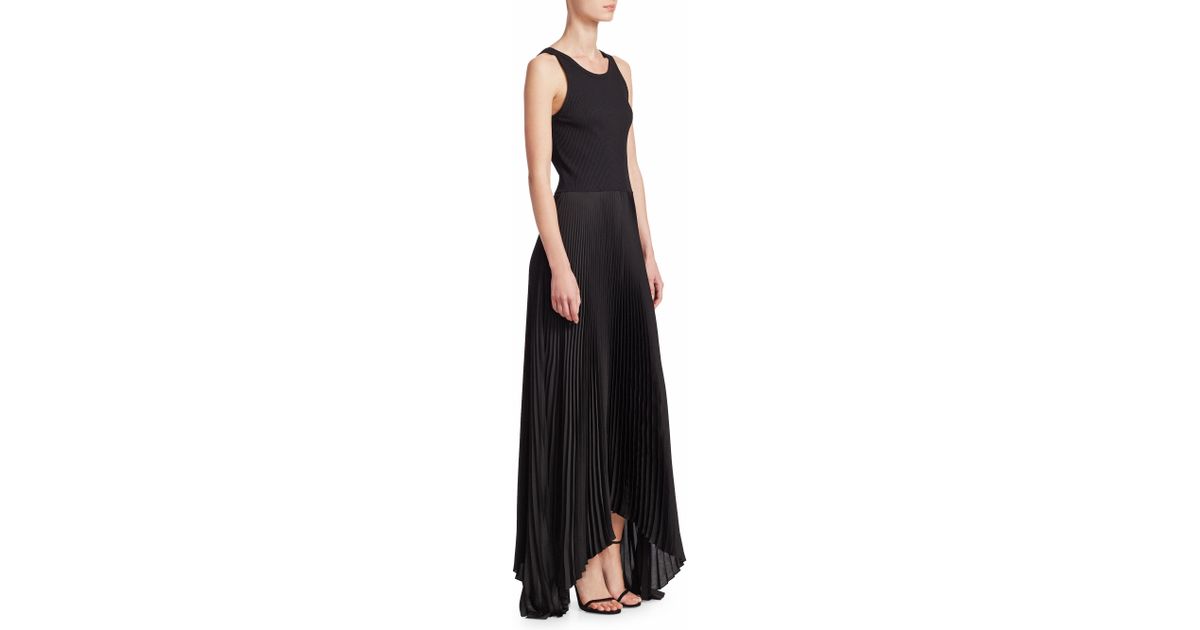 theory vinessi pleated maxi dress
