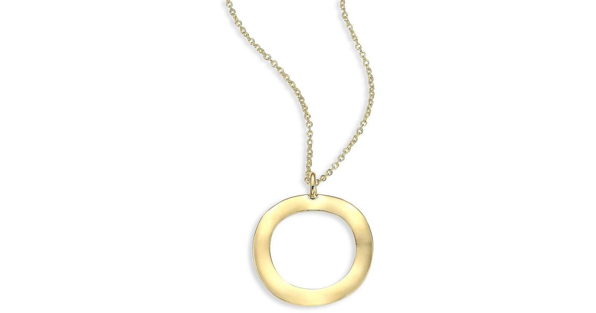 Ippolita Glamazon 18k Yellow Gold Wavy Circle Pendant Necklace in