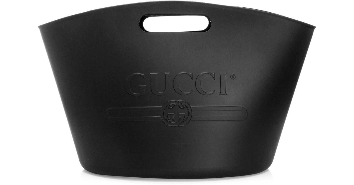 Gucci Rubber Bucket Tote Bag in Black 