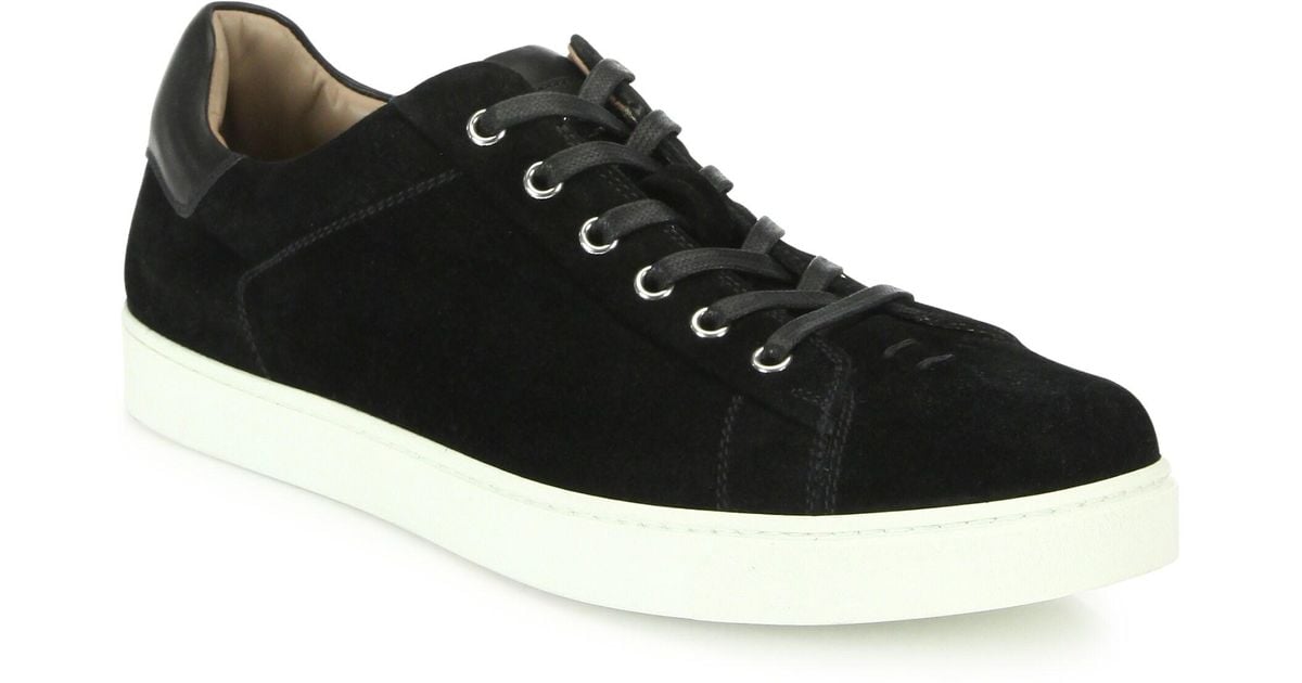 Gianvito Rossi Men's Suede Lace-up Sneakers - Black for Men - Lyst