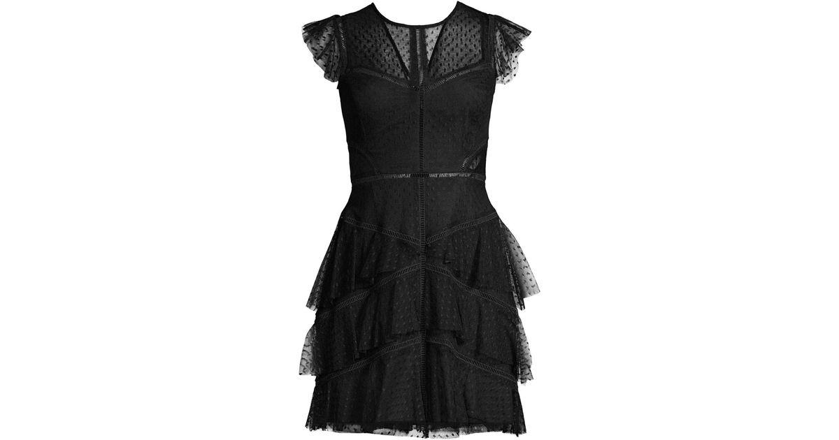 BCBGMAXAZRIA Tiered Tulle A-line Mini 