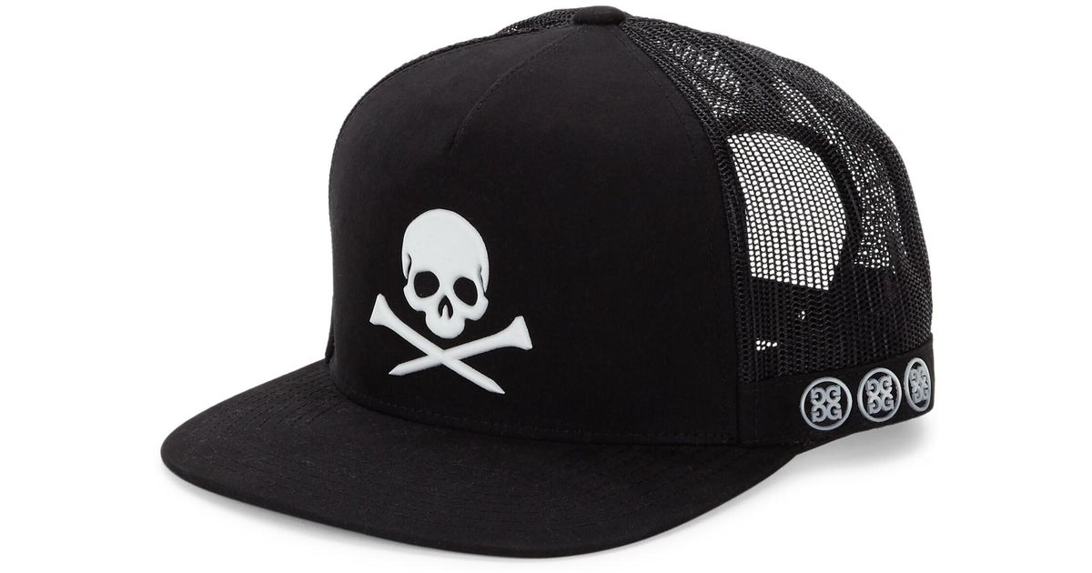 G/FORE Skull Trucker Hat in Onyx (Black 