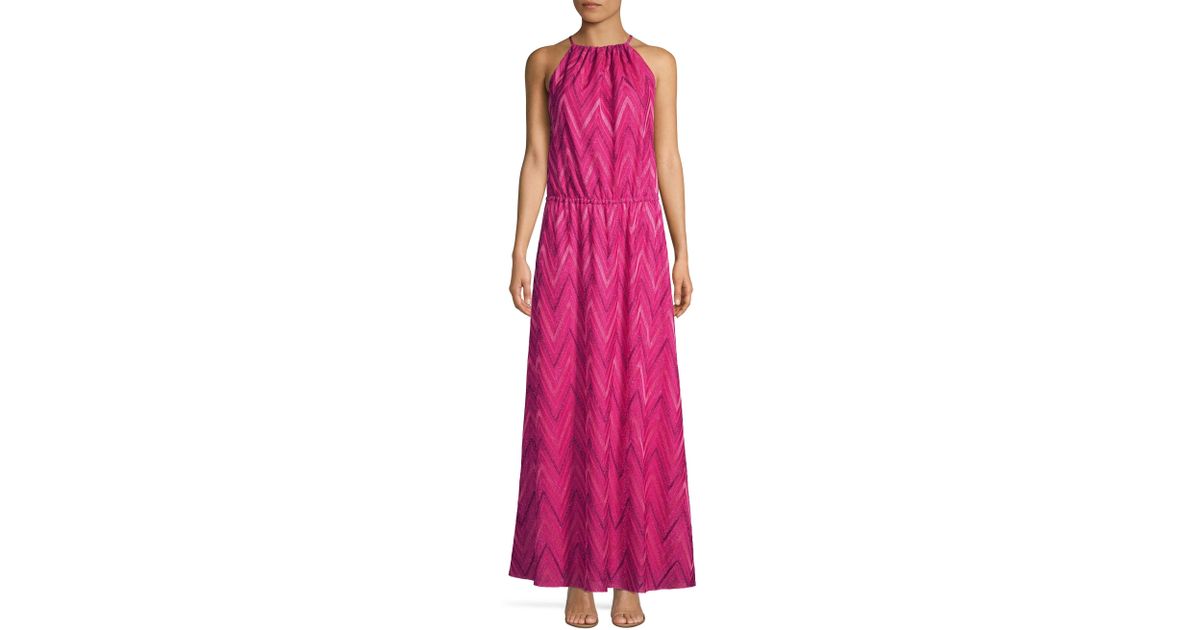 Watermelon Chevron Maxi Dress