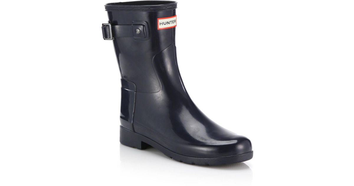 navy gloss hunter boots