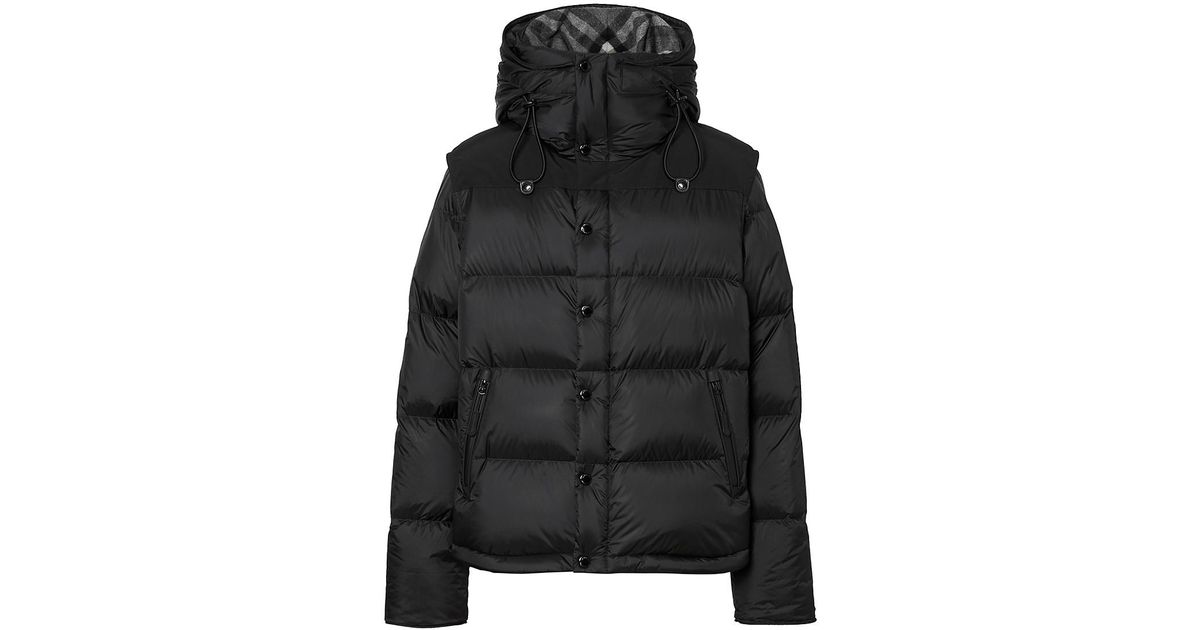 Burberry Cotton Lockwell Hooded Puffer Jacket in Black for Men - Lyst