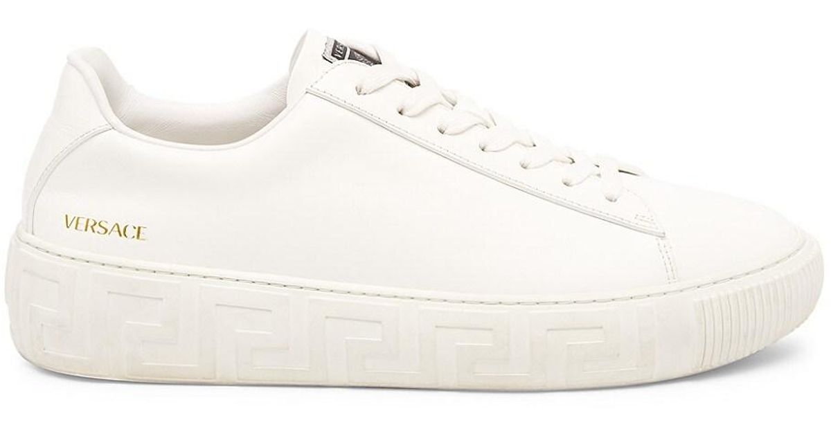 Versace La Greca Lowtop Sneakers in White for Men Lyst