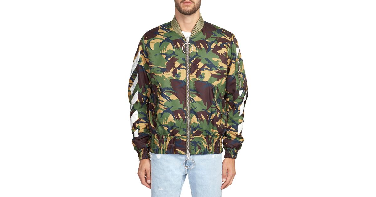 off white camo bomber jacket