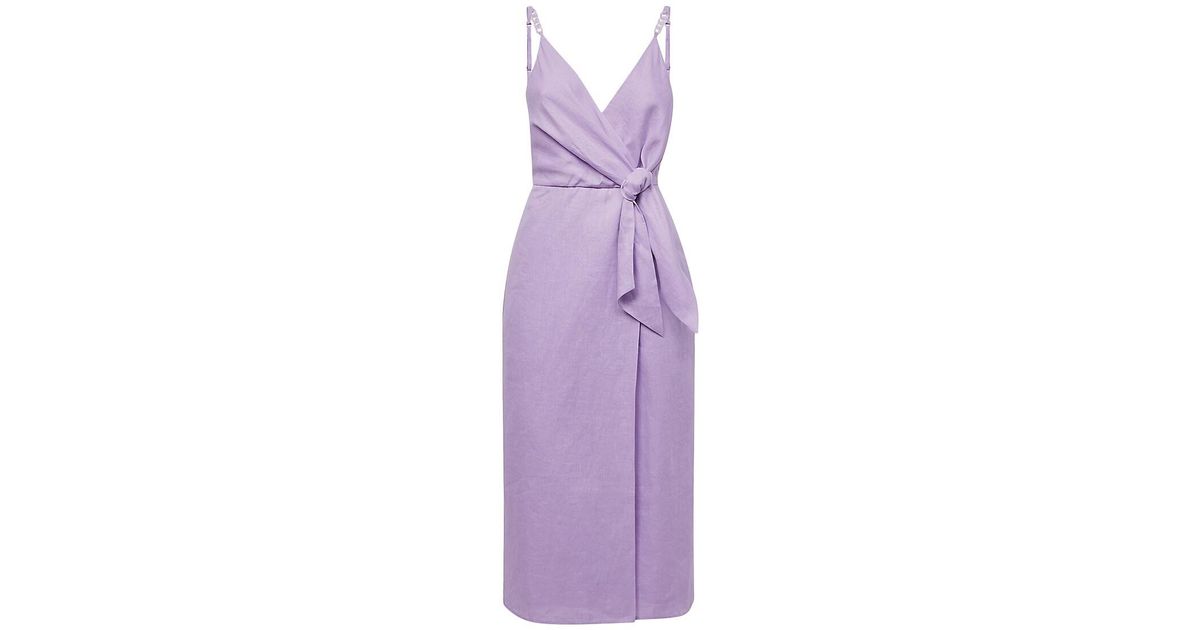 Reiss Esme Wrap Midi-dress in Purple | Lyst