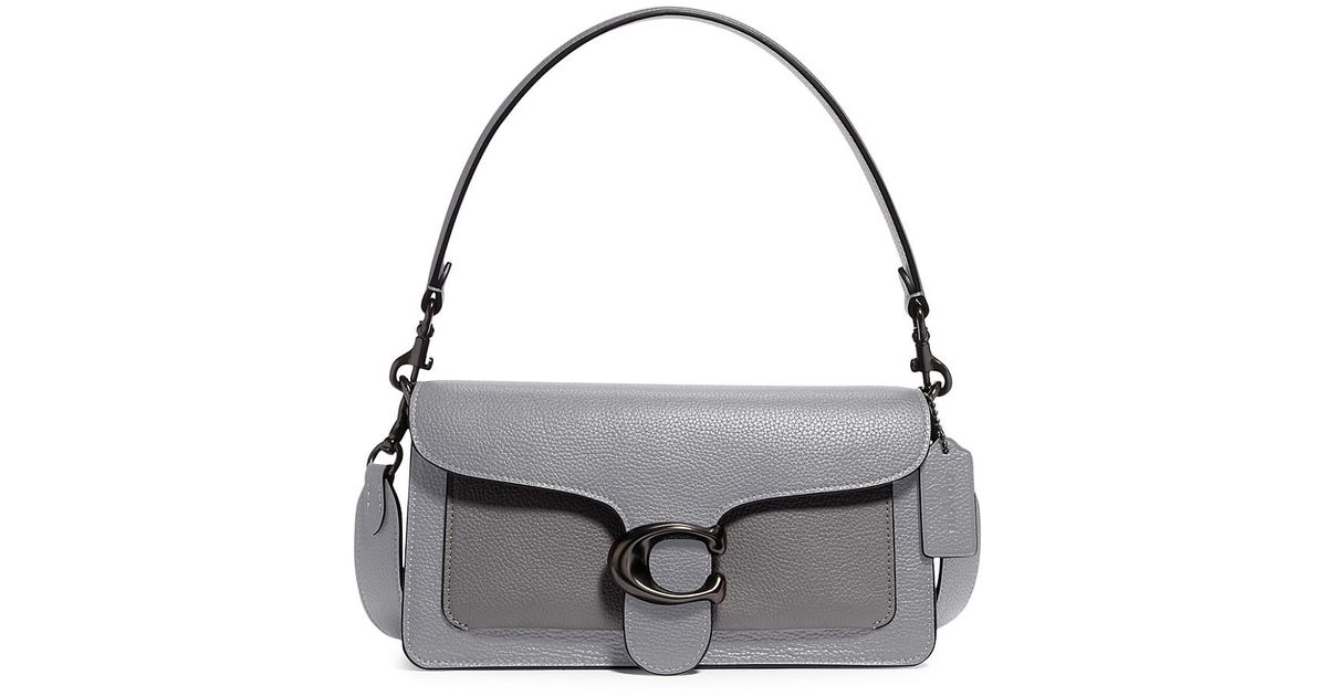 COACH Tabby Colorblock Leather Shoulder Bag in Granite (Gray) Lyst