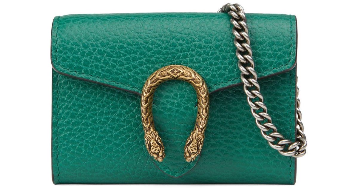 Gucci Leather Dionysus Coin Purse in Emerald (Green) - Lyst