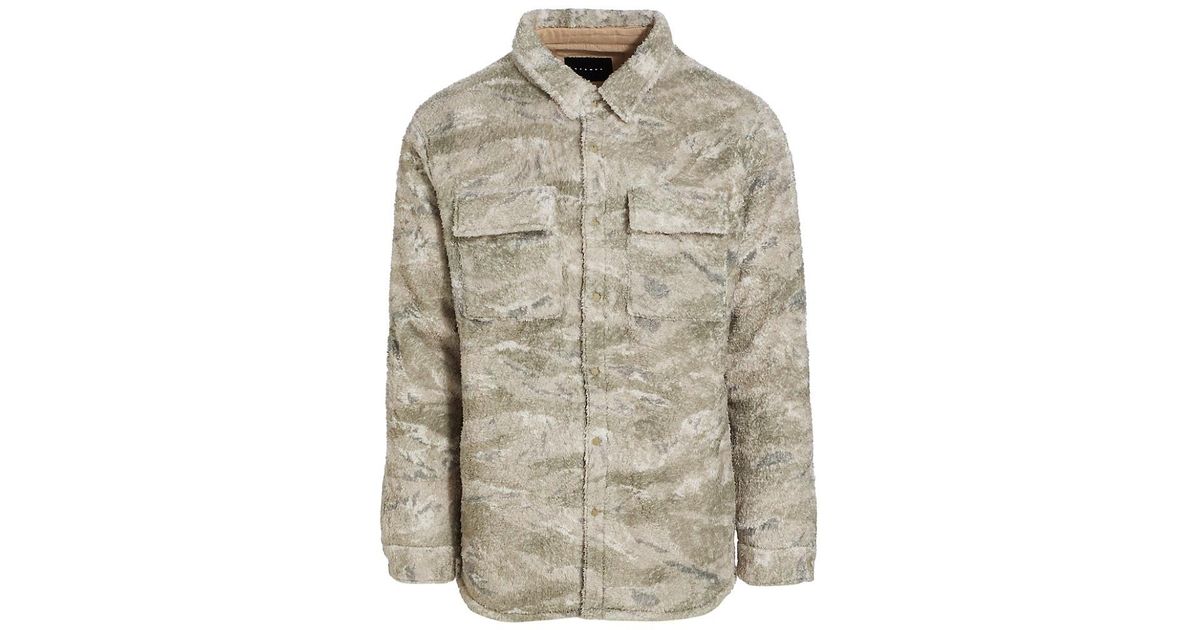 Stampd Camo Sherpa Shacket in Gray for Men | Lyst