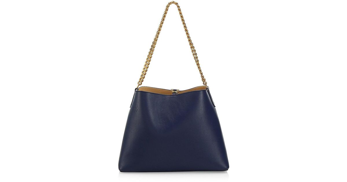 Altuzarra Mini Leather Hobo Bag-on-chain in Navy (Blue) | Lyst