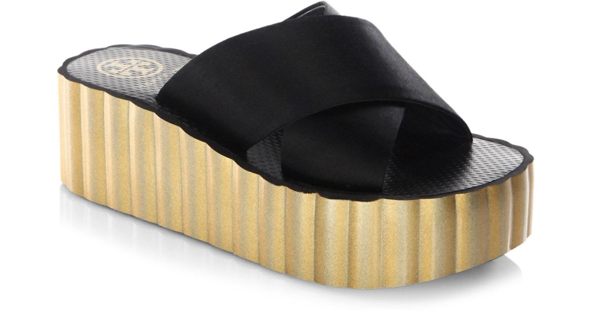 tory burch scallop wedge flip flop