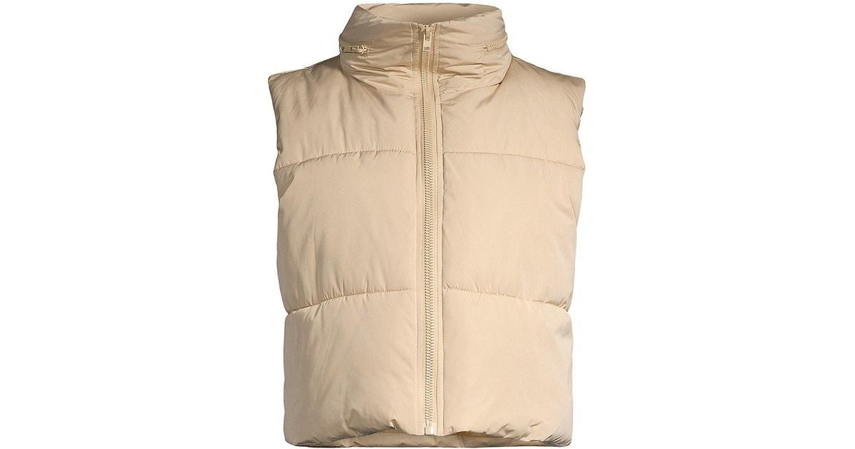 Apparis Synthetic Shaun Shell Crop Puffer Vest in Beige (Natural) | Lyst