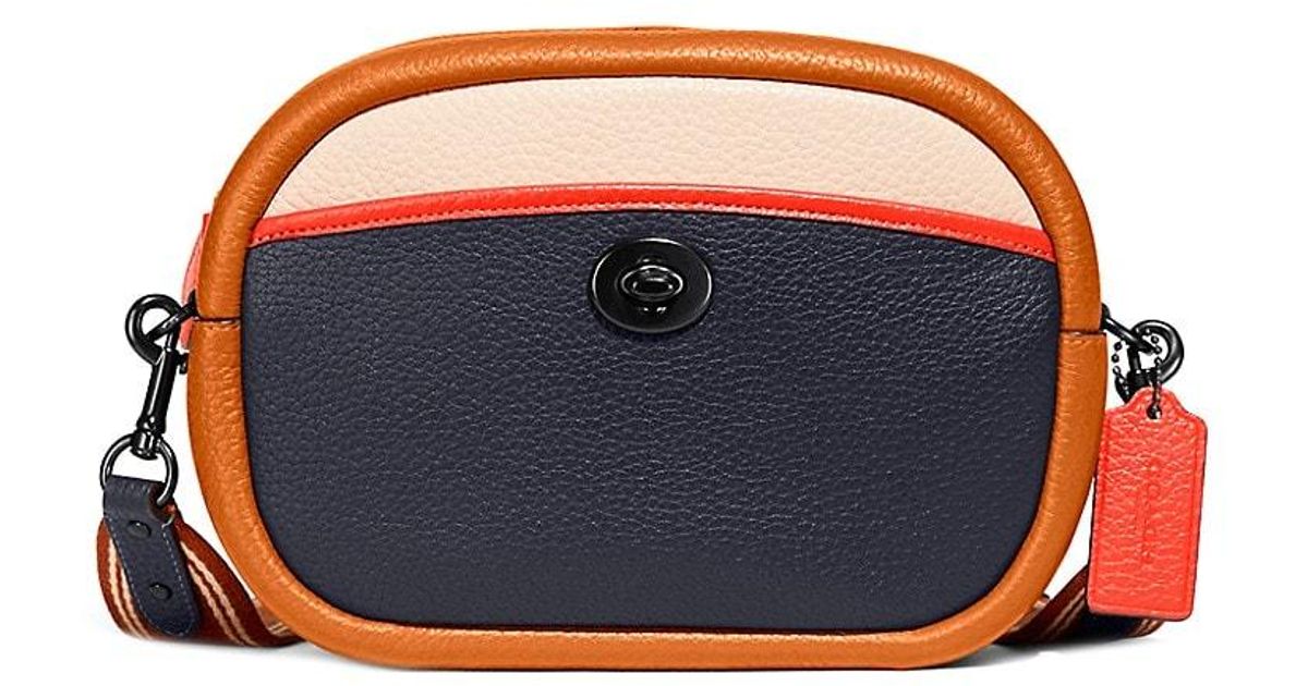 COACH Colorblock Leather Camera Bag in Blue - Lyst