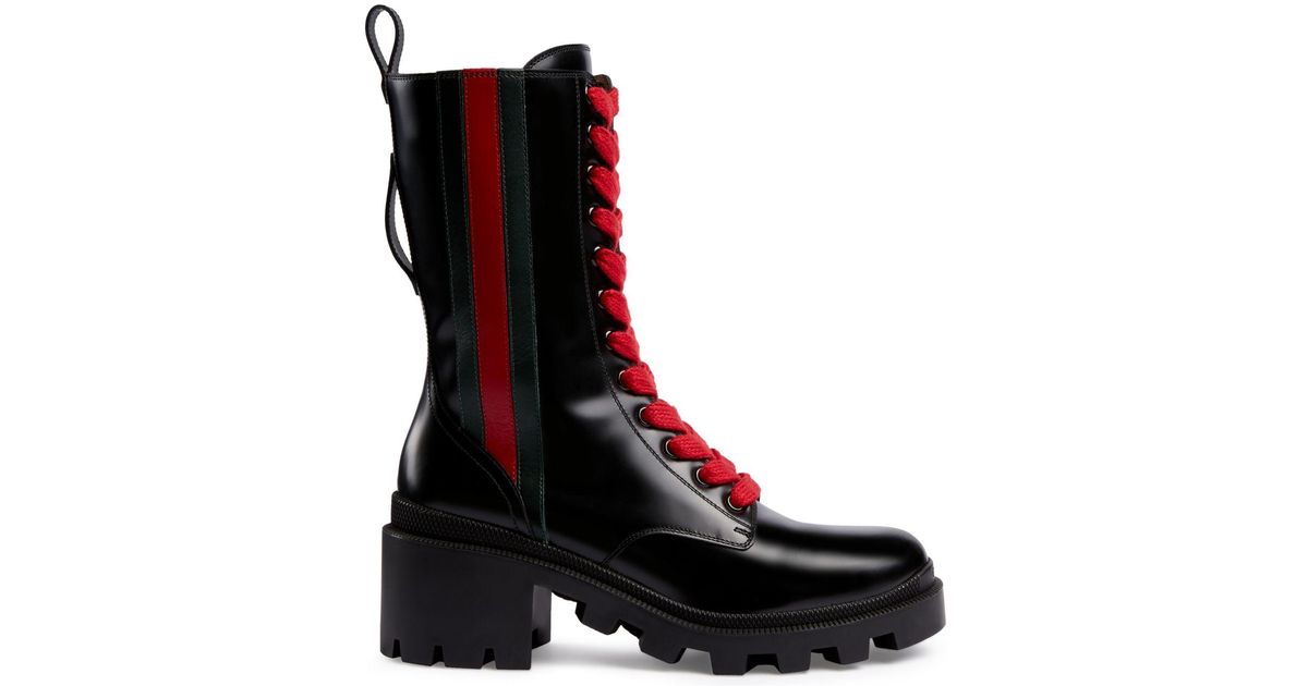 gucci black combat boots