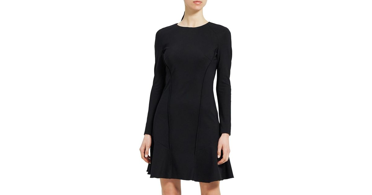 Theory Seam Sculpted Ponte Dress in Black | Lyst