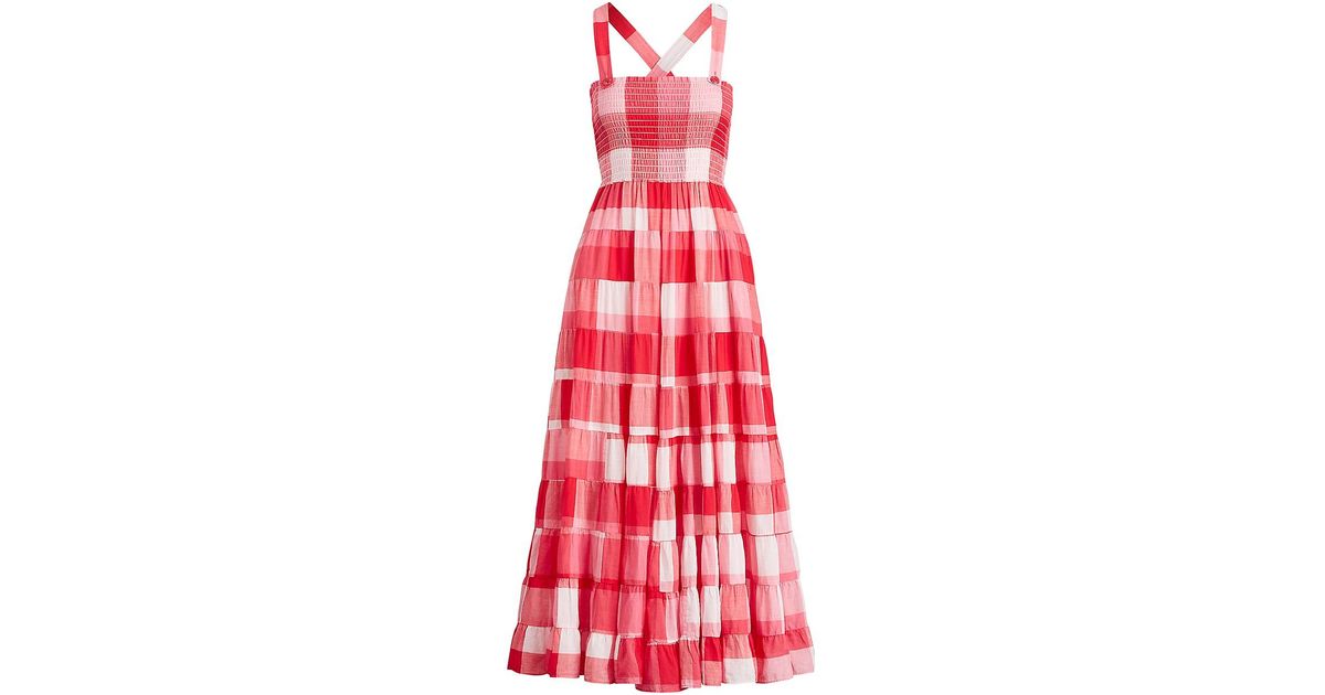 red gingham maxi dress