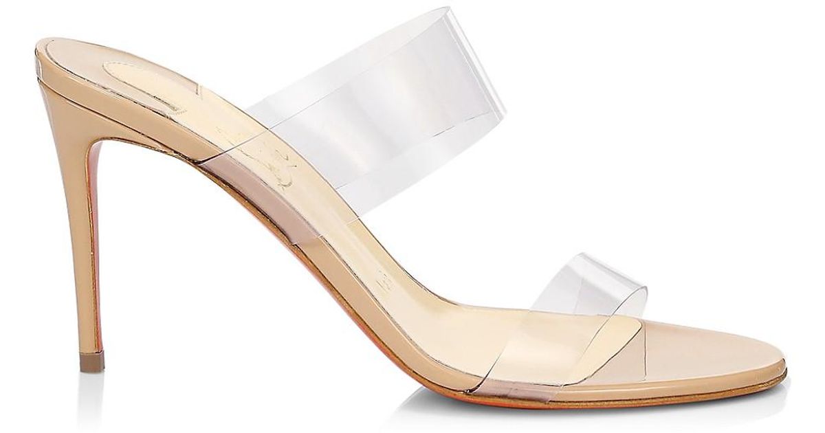 Christian Louboutin Just Nothing Pvc u0026 Leather Mules in White | Lyst
