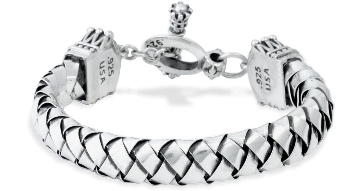 Lyst - King Baby Studio Circle And Bar Bracelet in Metallic