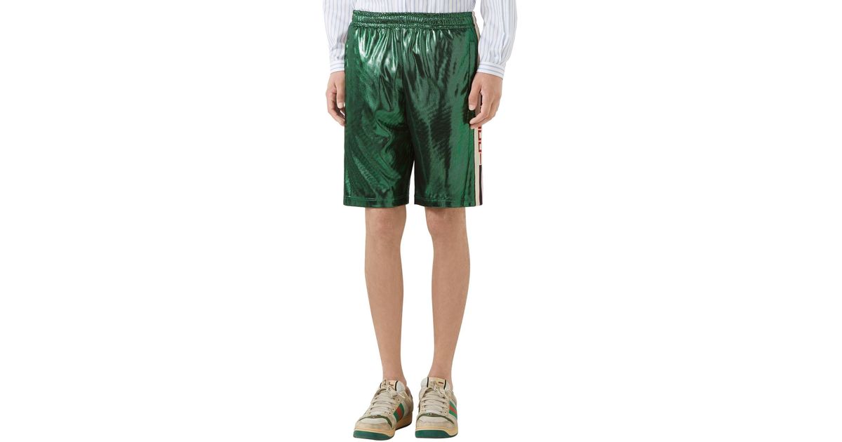 gucci laminated shorts