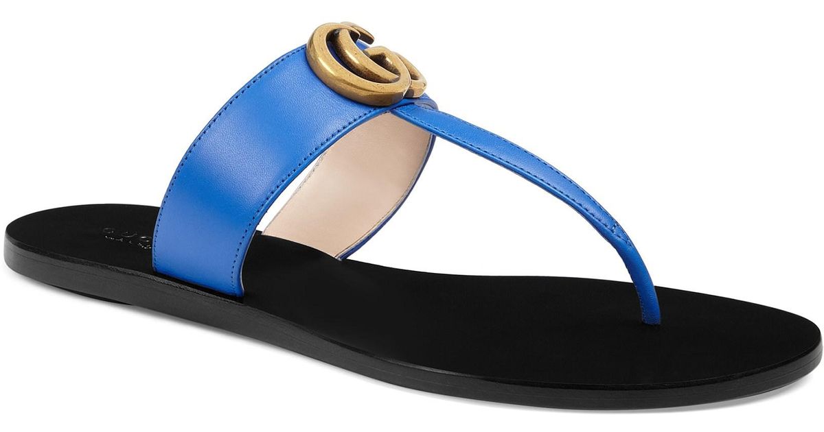 light blue gucci thong sandals