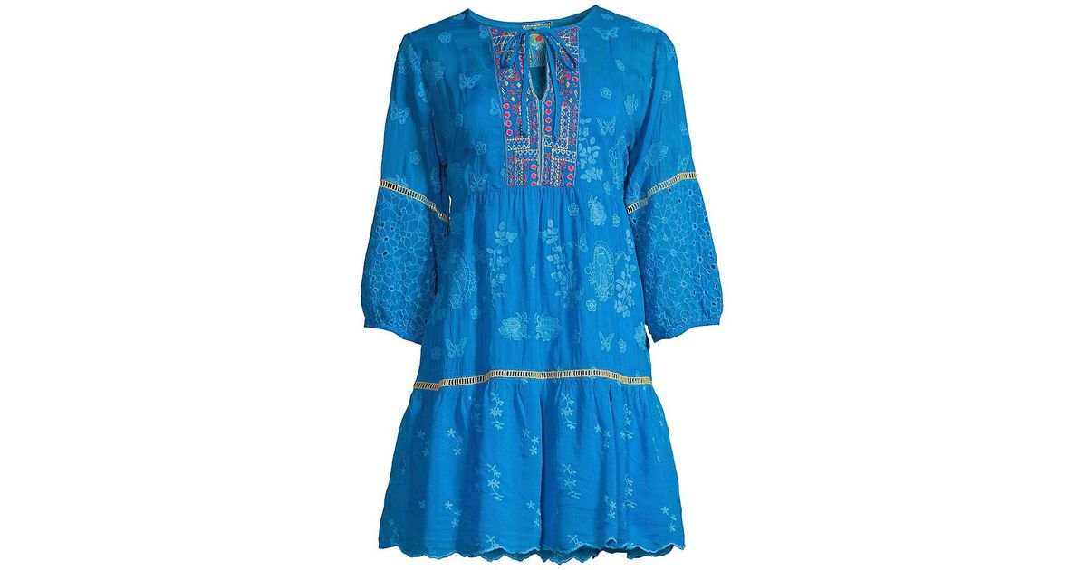 Johnny Was Meow Tunic Dress in Blue Lyst