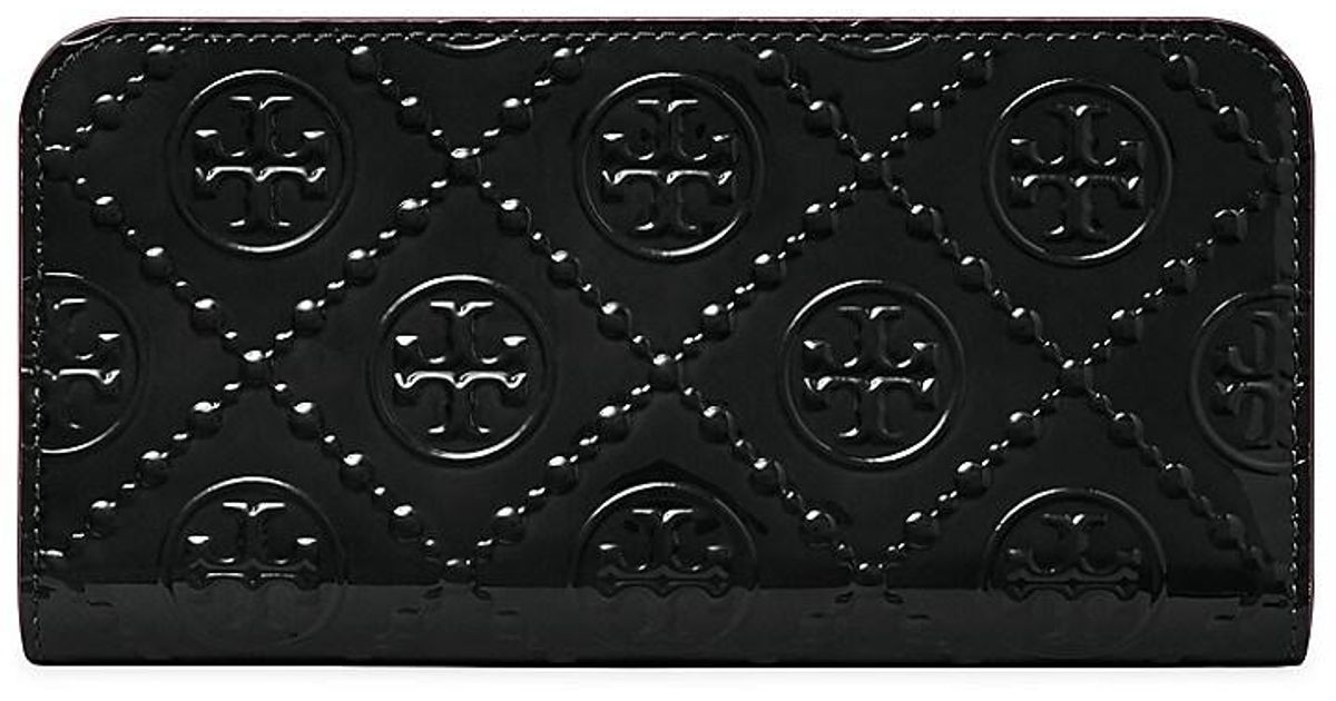 Tory Burch T Monogram Patent Leather Bifold Wallet in Black Lyst