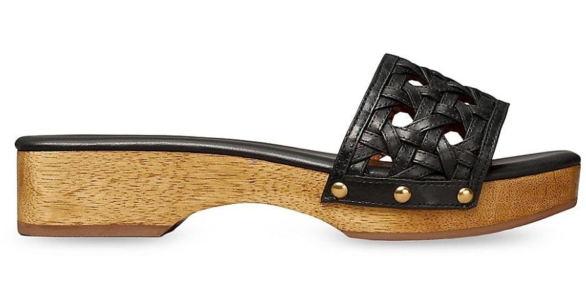 leather open toe clogs