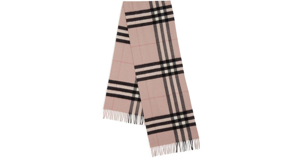Burberry Ash Rose Giant Check Cashmere Scarf in Gray - Lyst