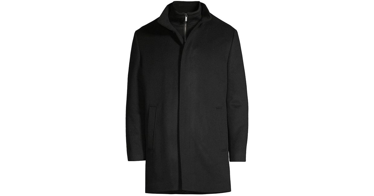 Cardinal Of Canada Mont Royal Wool & Cashmere Car Coat in Black for Men