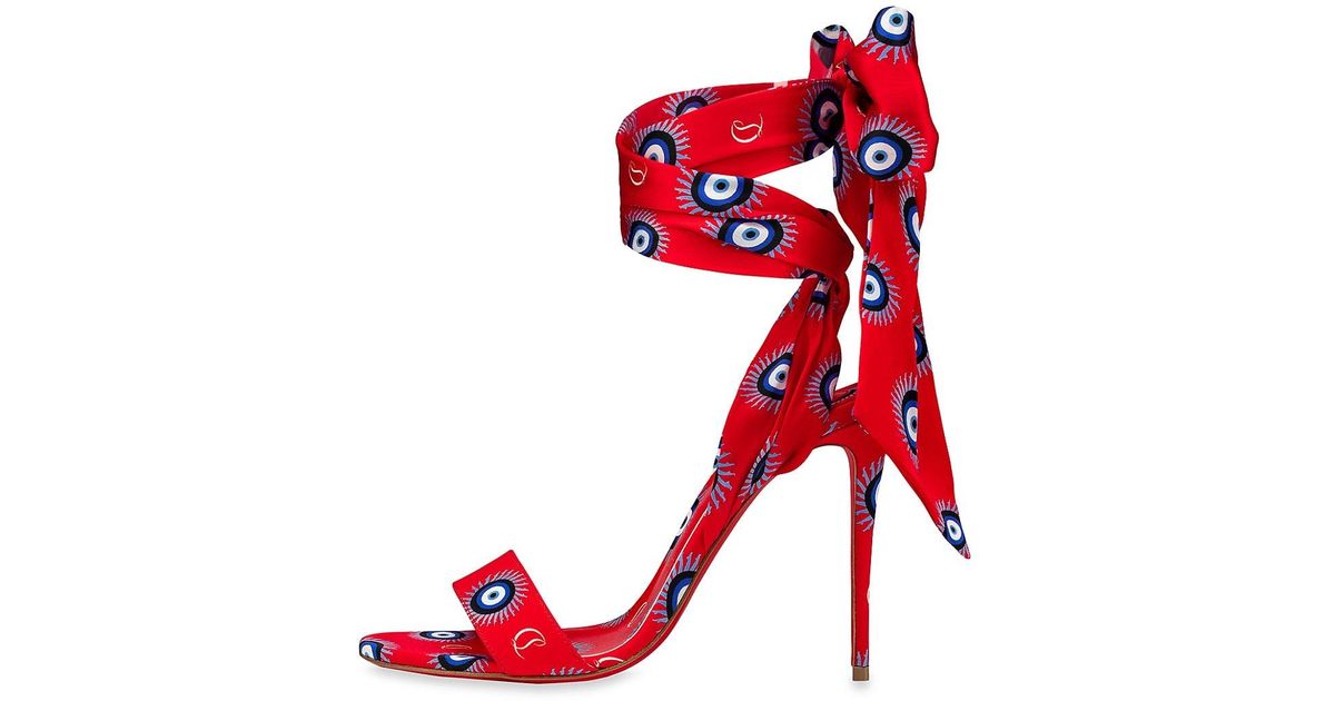 Christian Louboutin Silk Sandale Du Desert Evil Eye 100 Highheel