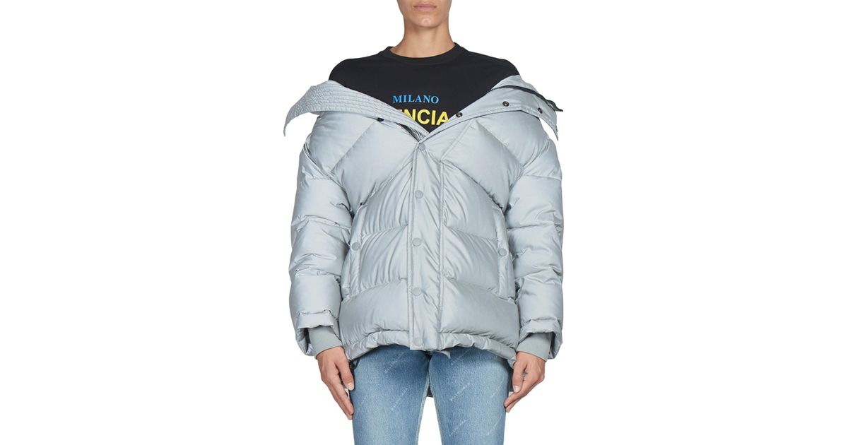 balenciaga reflective puffer jacket