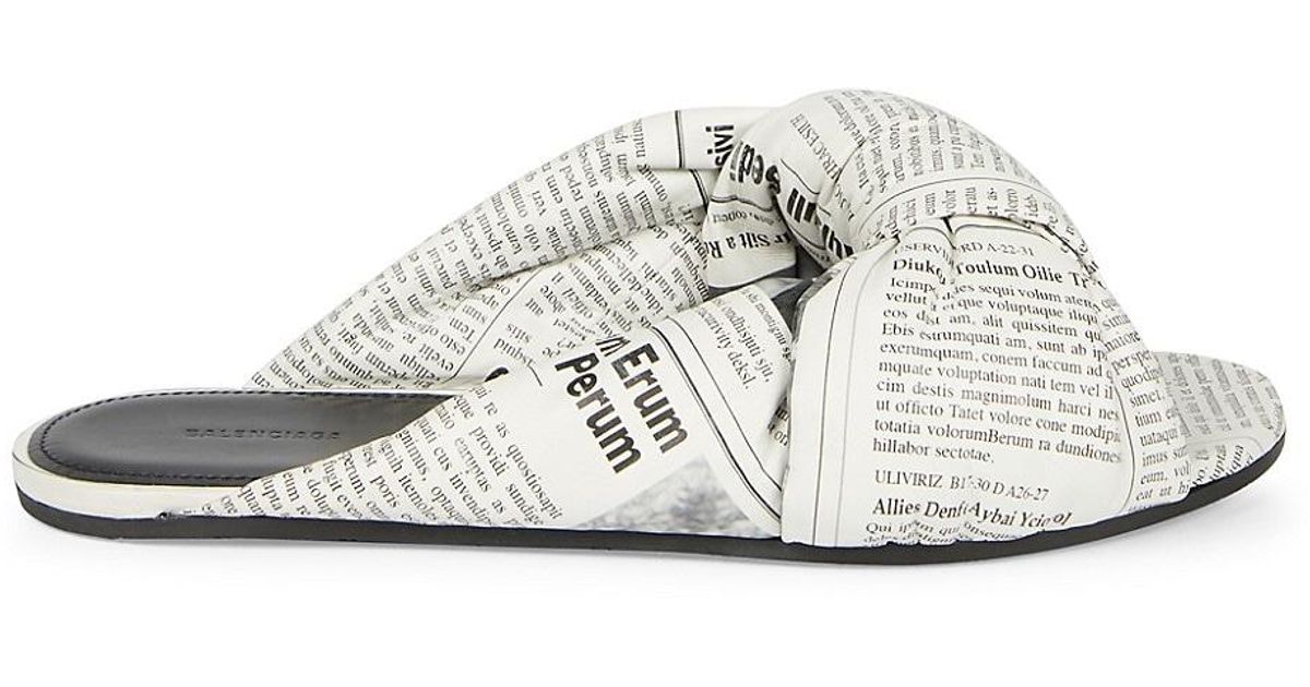 balenciaga drapy padded leather flat mules