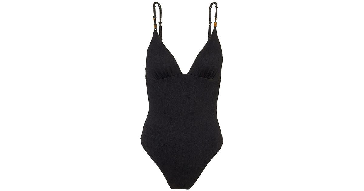 ViX Firenze Claire Flora One-piece Swimsuit in Black | Lyst