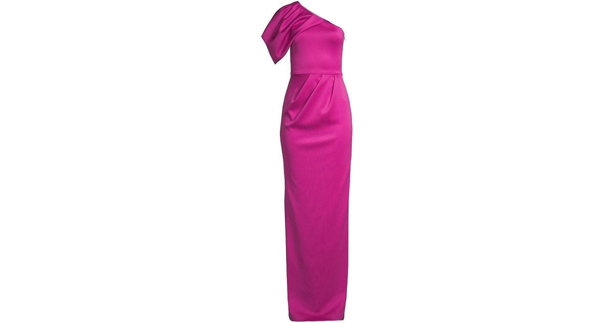 Black Halo Egan One-shoulder Gown in Pink | Lyst