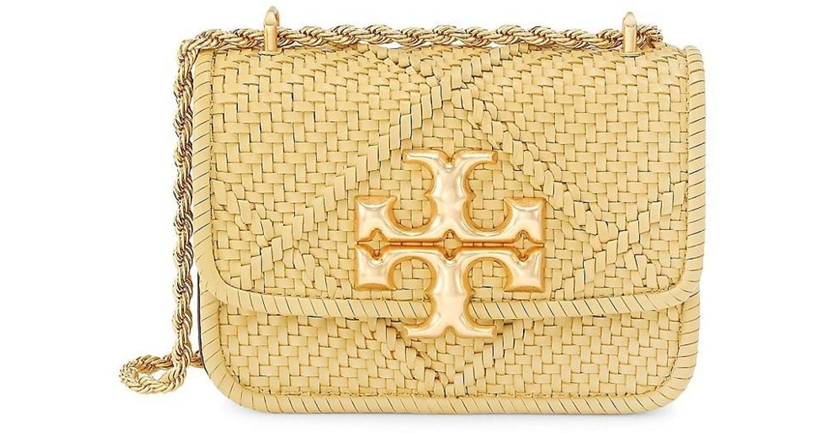 Tory Burch Small Eleanor Woven Leather Crossbody Bag Lyst