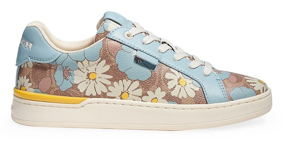 COACH Lowline Coated Canvas Sneakers in Blue | Lyst